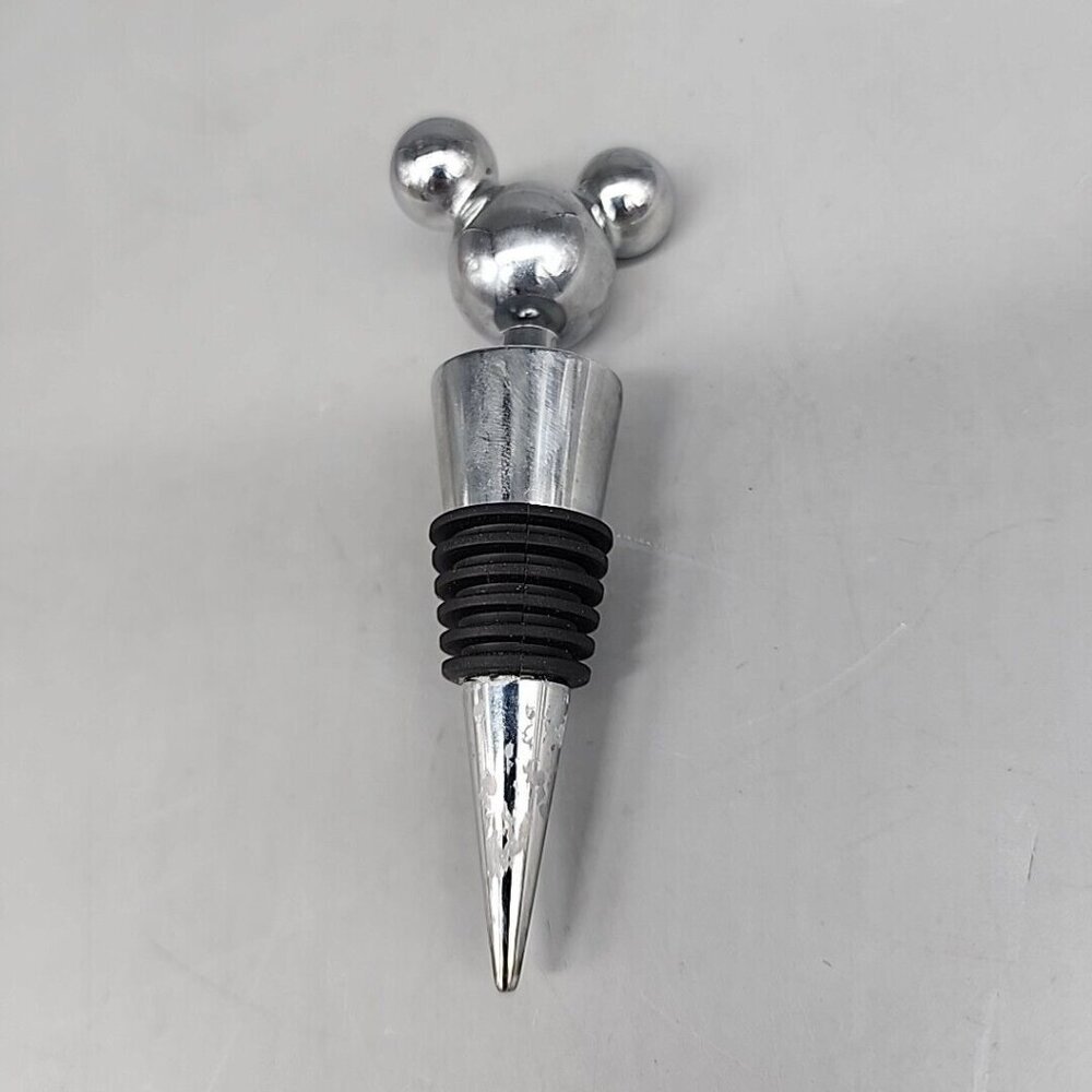 Disney Parks Mickey Mouse Wine Bottle Stopper Cork Chrome Metal
